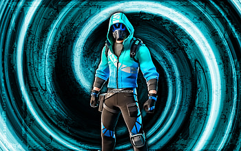 Wave Breaker, blue grunge background, Fortnite, vortex, Fortnite characters, Wave Breaker Skin, Fortnite Battle Royale, Wave Breaker Fortnite HD wallpaper