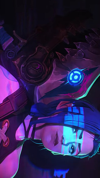 Arcane: Jynx, electric blue, magenta HD phone wallpaper