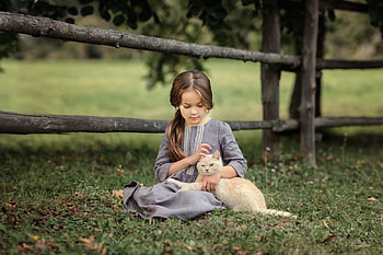 *♡* The Best Of Friends *♡*, Girl, Stroking, Sitting, cat, Cute HD wallpaper