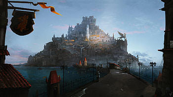 Bridge To The City, artist, artwork, digital-art HD wallpaper