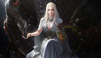 Game of Thrones Daenerys Targaryen Artwork, daenerys-targaryen, emilia-clarke, game-of-thrones, tv-shows, artwork, artist, digital-art, dragon HD wallpaper