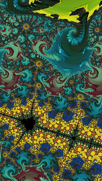 Trippy Psychedelic Fractal, cyan, Abstract, fractal HD phone wallpaper