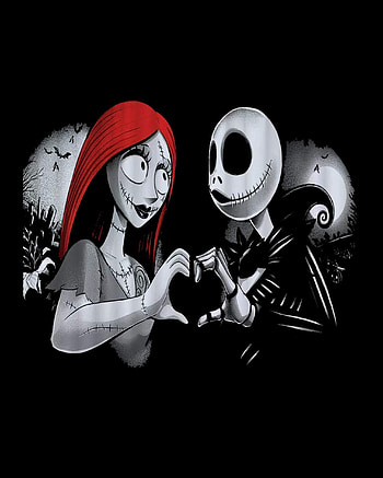 Sally & Jack Heart, NMBC, Fold3, Nightmare before christmas HD phone wallpaper