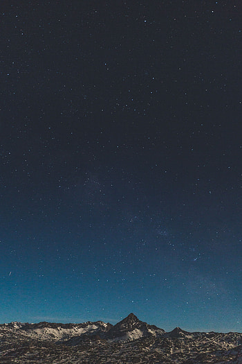 Nature, Mountains, Stars, Night, Vertex, Top, Starry Sky, Snow Covered, Snowbound HD phone wallpaper