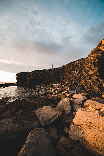 Nature, Stones, Rocks, Cliff, Lighthouse HD phone wallpaper
