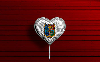 I Love Tamaulipas, , realistic balloons, red wooden background, Day of Tamaulipas, mexican states, flag of Tamaulipas, Mexico, balloon with flag, States of Mexico, Tamaulipas flag, Tamaulipas HD wallpaper