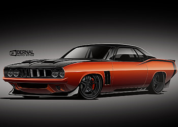 Matt Bernal - 71 Hemi Cuda, Hemi 'Cuda HD wallpaper