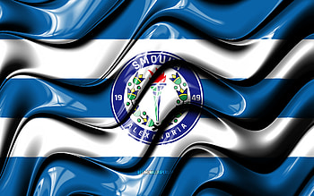 Smouha FC flag, , blue and white 3D waves, EPL, egyptian football club, football, Smouha FC logo, Egyptian Premier League, soccer, FC Smouha HD wallpaper