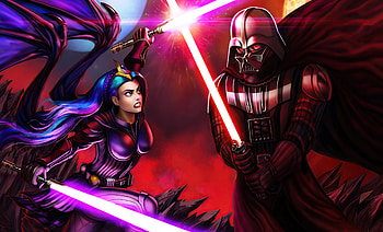 Darth Vader And Jedi, star-wars, darth-vader, movies, artist, artwork, digital-art, deviantart HD wallpaper
