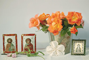 Flowers, Roses, Icons, Bouquet, Vase HD wallpaper
