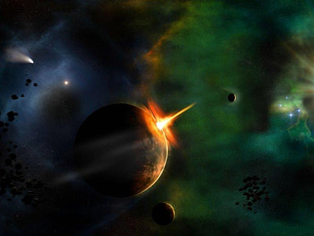 Attack from the space, space, earth, attack HD wallpaper