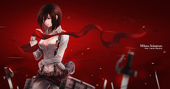 shingeki no kyojin mikasa ackerman background HD wallpaper