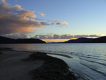 Lovely Lake Sunset, clouds, sky, water, lake, sunset HD wallpaper