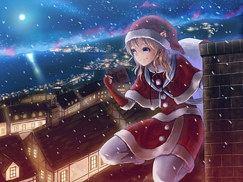 a pleasent visit, other, cute, girls, anime HD wallpaper