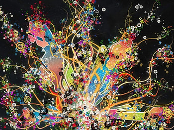 Leto 2 Colorful Vector, circles, colors, vines, growing, strings, bullseyes HD wallpaper
