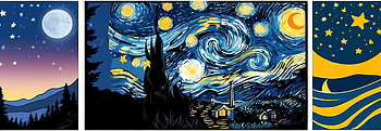 a starry night 006 tribute to Vincent, starry, night, landscape, Abstract, Stars HD wallpaper