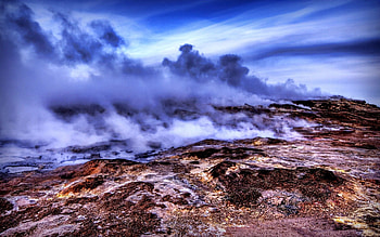 Nature, Mountains, Smoke, r, Volcano HD wallpaper