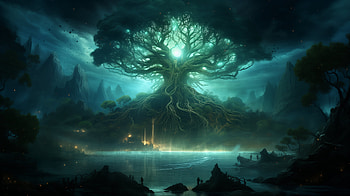 Mystical Yggdrasil Tree, Yggdrasil HD wallpaper