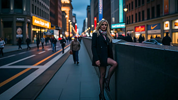 Woman in the city, woman, girl, city HD wallpaper
