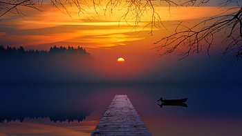 Lake Sunset Reflection , lake, sunset, reflection, nature, graphy HD wallpaper