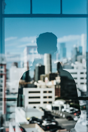 City, Building, Reflection, Silhouette, Miscellanea, Miscellaneous, Window HD phone wallpaper