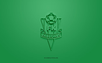 FK Jablonec, creative 3D logo, green background, Czech First League, 3d emblem, Czech football club, Jablonec nad Nisou, Czech Republic, 3d art, football, FK Jablonec 3d logo HD wallpaper