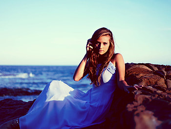 Ocean beauty, model, graphy, girl, beauty, ocean, female HD wallpaper