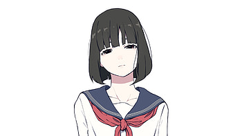Minimal, art, cute, anime girl HD wallpaper