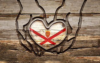 I love Jersey, , wooden carving hands, Day of Jersey, Flag of Jersey, creative, Jersey flag, Jersey flag in hand, Take care Jersey, wood carving, Europe, Jersey HD wallpaper