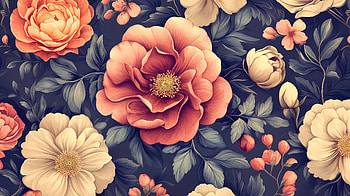 Luxurious Floral Pattern in Stunning Ultra, floral pattern, flower, pink rose, botanical illustration, nature HD wallpaper