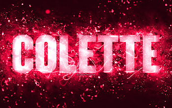 Happy Birtay Colette, , pink neon lights, Colette name, creative, Colette Happy Birtay, Colette Birtay, popular american female names, with Colette name, Colette HD wallpaper