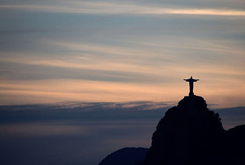 Christ The Redeemer Silhouette, rio, christ the redeemer, christ, rio de janeiro, silhouette HD wallpaper