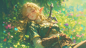 Forest Nap Time, relax, forest, elf, RPG, fantasy HD wallpaper