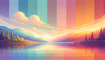 Inspirational Sunset Landscape, inspiration, landscape, lake, forest HD wallpaper