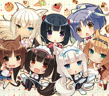 Nekopara, Anime, Chocola (Nekopara), Vanilla (Nekopara), Shigure Minaduki, Azuki (Nekopara), Maple (Nekopara), Cinnamon (Nekopara), Coconut (Nekopara) HD wallpaper