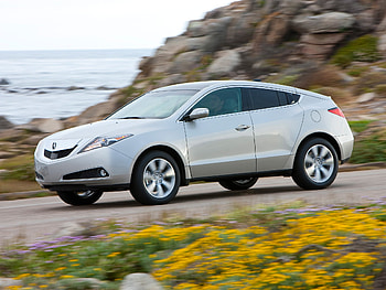 Auto, Flowers, Grass, Sea, Acura, Cars, Rocks, Side View, Speed, Style, Akura, Zdx, 2009 HD wallpaper