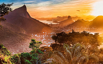 Sunset, Corcovado Mountain HD wallpaper
