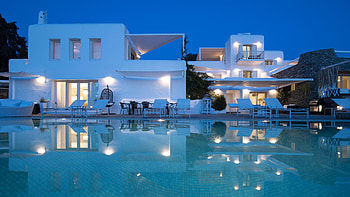 Villas in Paros: Greece vacation rentals, Paros Butterfly Villas, Lush valley, Tranquil oasis HD wallpaper