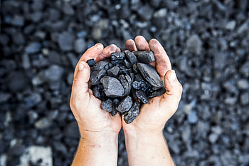 Coal minerals, Dark allure, Handful of minerals, Black gemstones HD wallpaper