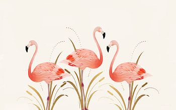 Artwork, Flamingos HD wallpaper