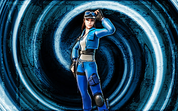 Cloud Striker, blue grunge background, Fortnite, vortex, Fortnite characters, Cloud Striker Skin, Fortnite Battle Royale, Cloud Striker Fortnite HD wallpaper