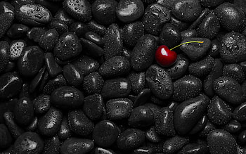 Cherry, abstract, graphy, stones HD wallpaper