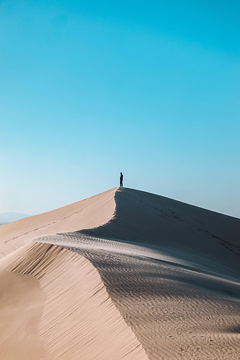 Sand, Desert, Miscellanea, Miscellaneous, Human, Person, Loneliness, Hill HD phone wallpaper