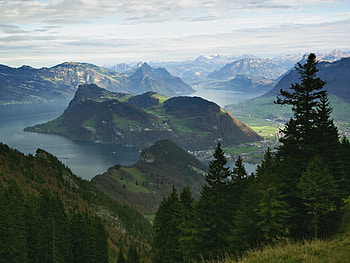 lake and mountains , mountains, lake HD wallpaper