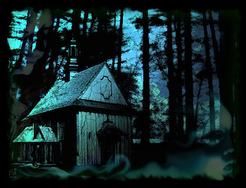DARK WOODS, farm, woods, haunted, house HD wallpaper