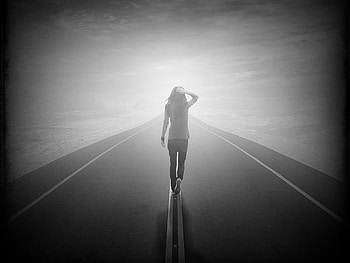 Since Forever, woman, walk, forever, black and white HD wallpaper