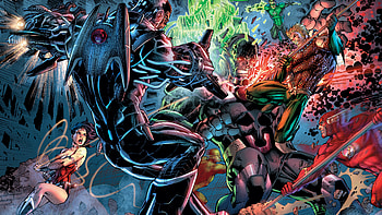 Justice League Showdown: Comic Epic, Comic, Justice League HD wallpaper