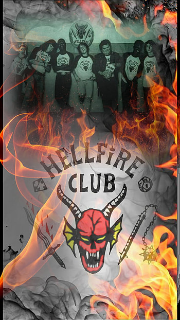 Hellfire Club, orange, art HD phone wallpaper