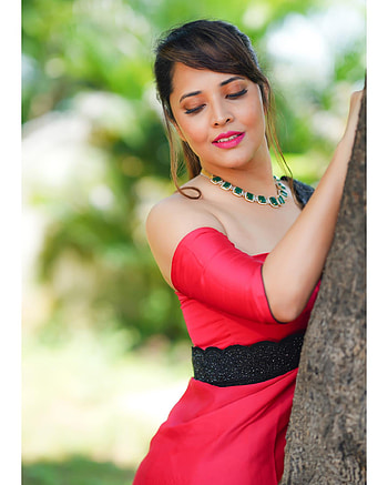 Anusuya Bharadwaj, dress, hair HD phone wallpaper