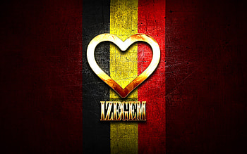 I Love Izegem, belgian cities, golden inscription, Day of Izegem, Belgium, golden heart, Izegem with flag, Izegem, Cities of Belgium, favorite cities, Love Izegem HD wallpaper